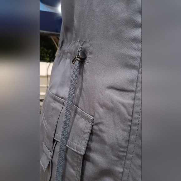 Democracy Size XSmall Gray Cinch Waist Cargo Pockets Accent Back Vest Lined - Picture 8 of 12